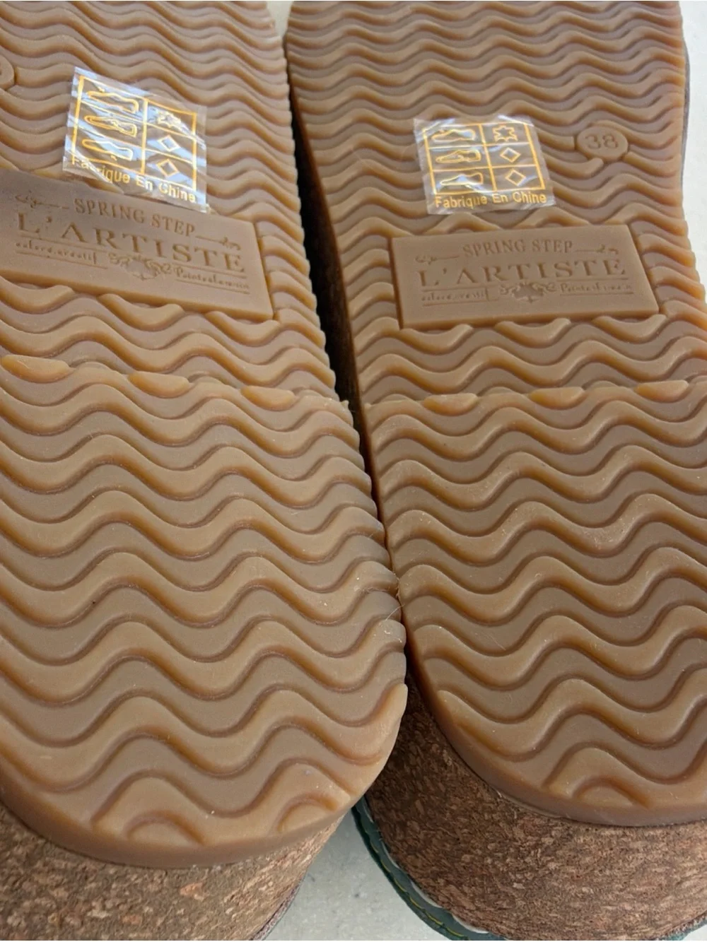 New L'Artiste by Spring Step Leather Wedge Teal Sandals Cuteness Sz 38, US 7.5~8